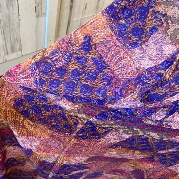 Multicolored print chiffon dress size medium custom made - Picture 10 of 10